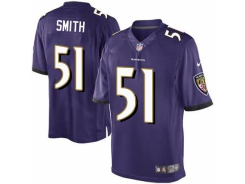 Youth Nike Baltimore Ravens #51 Daryl Smith Limited Purple Team Color NFL Jersey