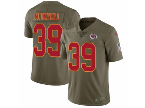 Youth Nike Kansas City Chiefs #39 Terrance Mitchell Limited Olive 2017 Salute to Service NFL Jersey