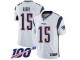 #15 Limited N'Keal Harry White Football Road Men's Jersey New England Patriots Vapor Untouchable 100th Season