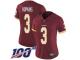 #3 Limited Dustin Hopkins Burgundy Red Football Home Women's Jersey Washington Redskins Vapor Untouchable 100th Season