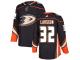 #32 Adidas Authentic Jacob Larsson Men's Black NHL Jersey - Home Anaheim Ducks