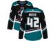 #42 Adidas Authentic Josh Manson Women's Black Teal NHL Jersey - Alternate Anaheim Ducks