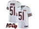 #51 Limited Dick Butkus White Football Road Men's Jersey Chicago Bears Vapor Untouchable 100th Season