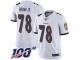 #78 Limited Orlando Brown Jr. White Football Road Men's Jersey Baltimore Ravens Vapor Untouchable 100th Season