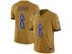 #8 Limited Lamar Jackson Gold Football Men's Jersey Baltimore Ravens Inverted Legend Vapor Rush
