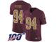 #94 Limited Da'Ron Payne Burgundy Red Football Alternate Men's Jersey Washington Redskins Vapor Untouchable 100th Season 80th Anniversary