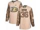 Men Adidas Anaheim Ducks #36 John Gibson Camo Veterans Day Practice NHL Jersey