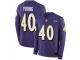 Men Nike Baltimore Ravens #40 Kenny Young Limited Purple Therma Long Sleeve NFL Jersey