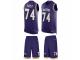 Men Nike Baltimore Ravens #74 James Hurst Limited Purple Tank Top Suit NFL Jersey