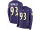 Men Nike Baltimore Ravens #93 Chris Wormley Limited Purple Therma Long Sleeve NFL Jersey