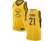 Men Nike Indiana Pacers #21 Thaddeus Young Gold NBA Jersey Statement Edition
