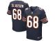 Men Nike NFL Chicago Bears #68 Matt Slauson Authentic Elite Home Navy Blue Jersey