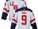 Men Team USA #9 Zach Parise 2016 World Cup of Hockey White Jerseys