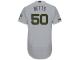 Men's Boston Red Sox Mookie Betts Majestic Gray 2017 Memorial Day Authentic Collection Flex Base Player Jersey