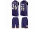 Men's Nike Baltimore Ravens #26 Matt Elam Purple Tank Top Suit NFL Jersey