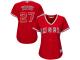 Mike Trout Los Angeles Angels of Anaheim Majestic Women's 2015 Cool Base Jersey - Red