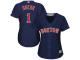 Women's Majestic Boston Red Sox #1 Bobby Doerr Authentic Navy Blue Alternate Road MLB Jersey
